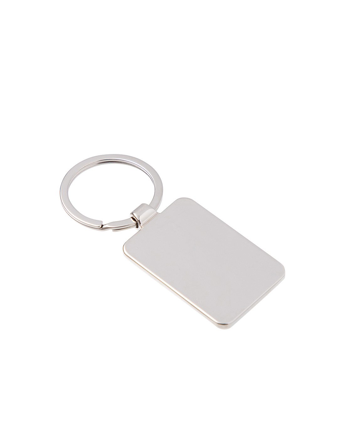 Porte-clés en métal (carré à coin rond, 4x4 cm)