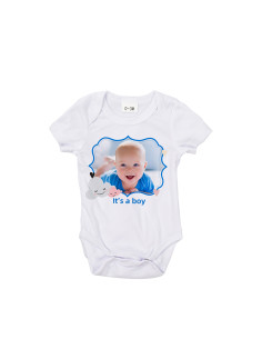 Combinaison bébé manches courtes L (blanc, 6-12M) 2