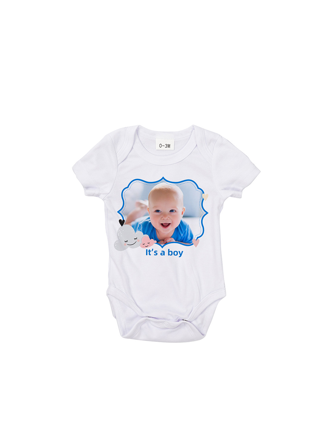 Combinaison bébé manches courtes L (blanc, 6-12M)
