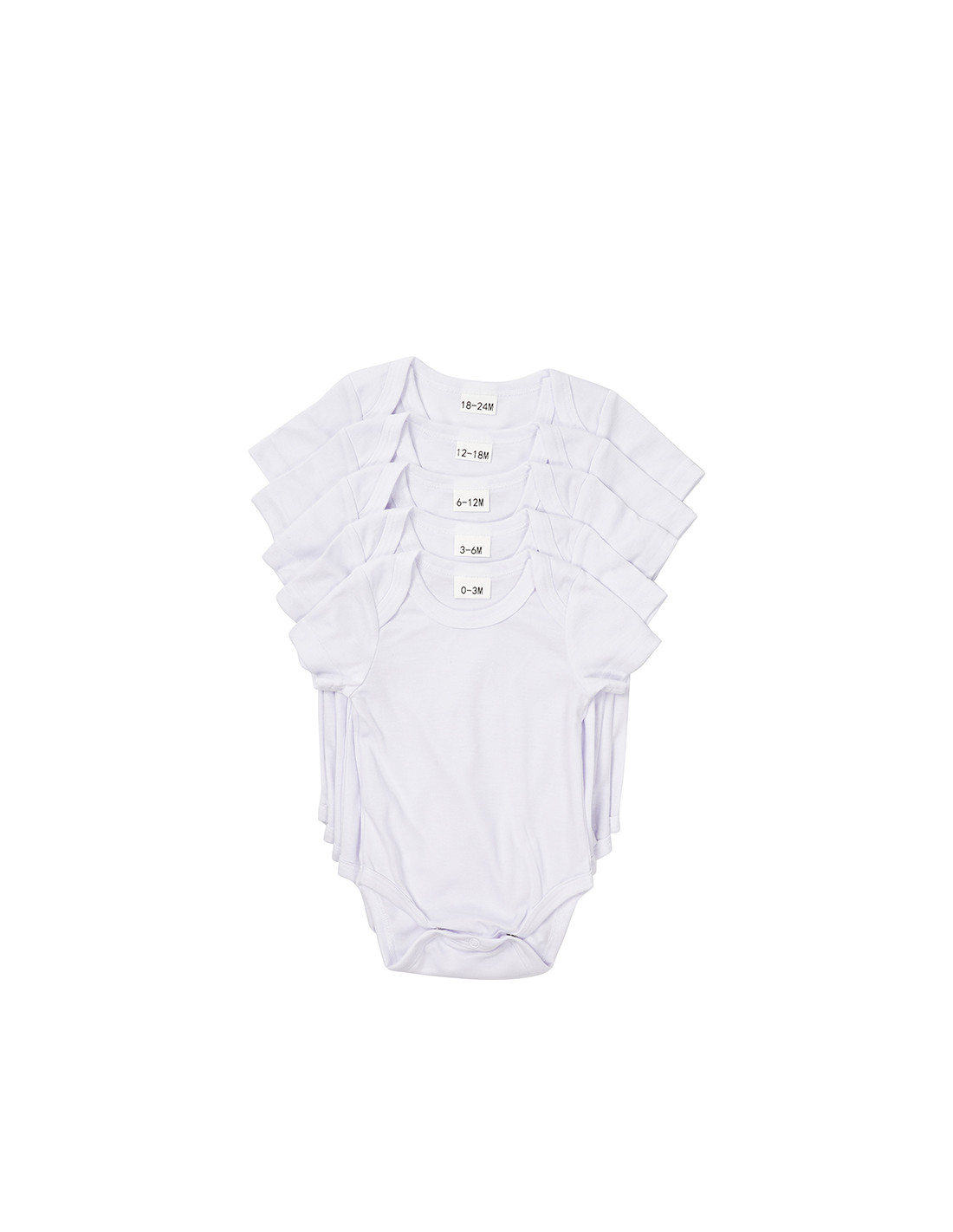 Combinaison bébé manches courtes L (blanc, 6-12M)