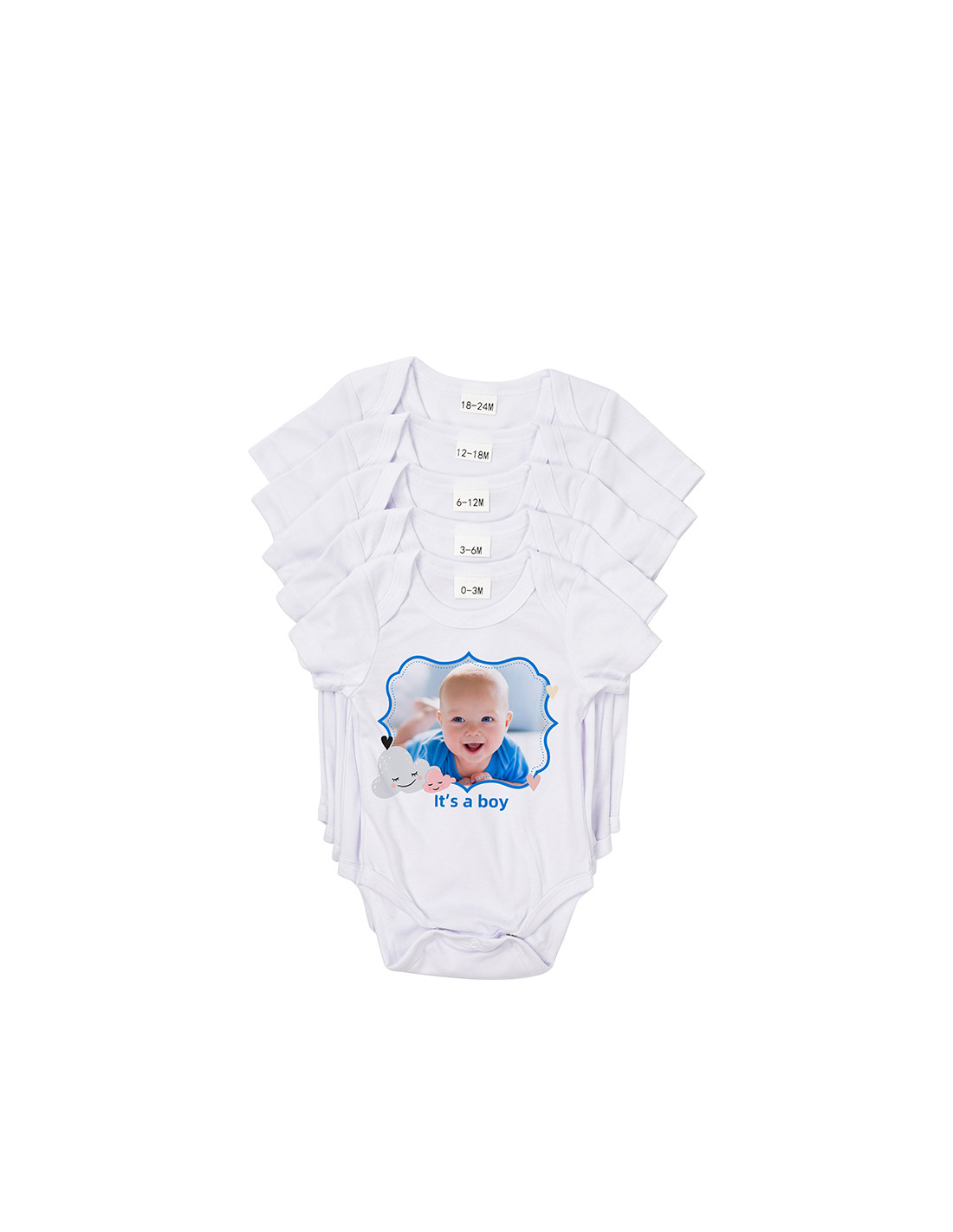 Combinaison bébé manches courtes L (blanc, 6-12M)