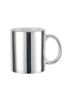 11oz Silver Plated Ceramic Mug--
