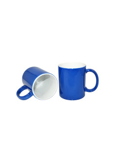 Tasses à couleur changeante de 11 oz - Brillantes, avec boîte blanche - Bleu