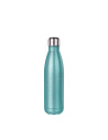 Bouteille en forme de cola en acier inoxydable à paillettes de 17 oz/500 ml (bleu clair)