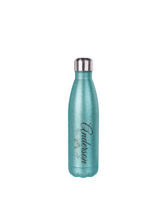 Bouteille en forme de cola en acier inoxydable à paillettes de 17 oz/500 ml (bleu clair) 2
