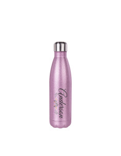 Bouteille en forme de cola en acier inoxydable pailleté de 17 oz/500 ml (rose) 2