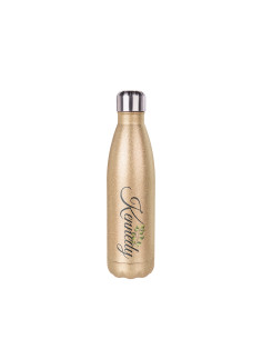 Bouteille en forme de cola en acier inoxydable à paillettes de 17 oz/500 ml (or rose) 2