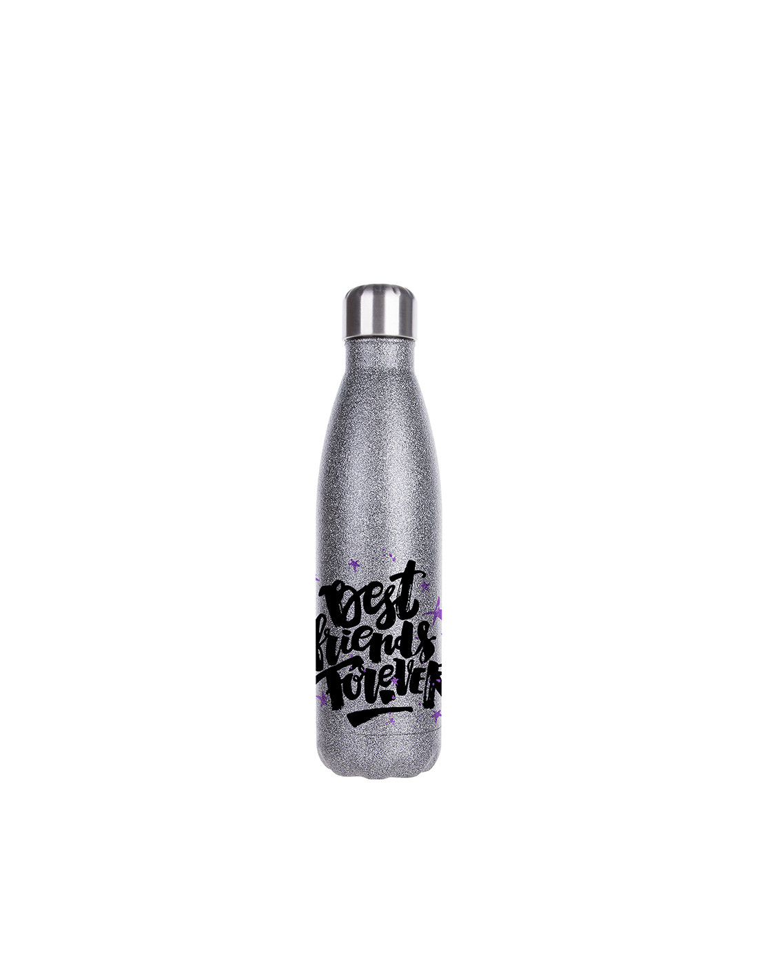 Bouteille en forme de cola en acier inoxydable pailleté de 17 oz/500 ml (gris)