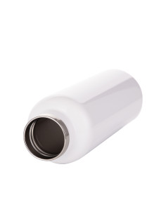 Bouteille portative en acier inoxydable avec couvercle en bambou de 500 ml/17 oz (blanc) 2