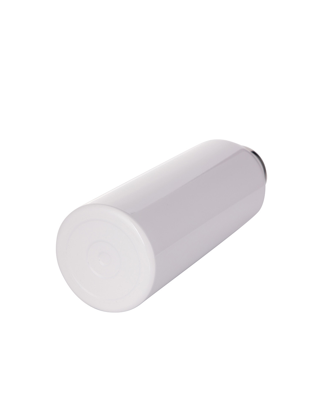 Bouteille portative en acier inoxydable avec couvercle en bambou de 500 ml/17 oz (blanc)